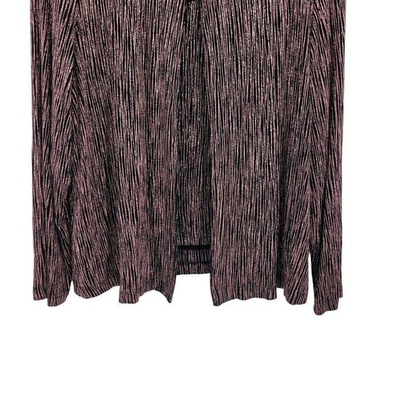 Vintage 80's Cardigan Top 2 Piece Set Formal Metallic Pink Striping Black PL‎ - Picture 14 of 17